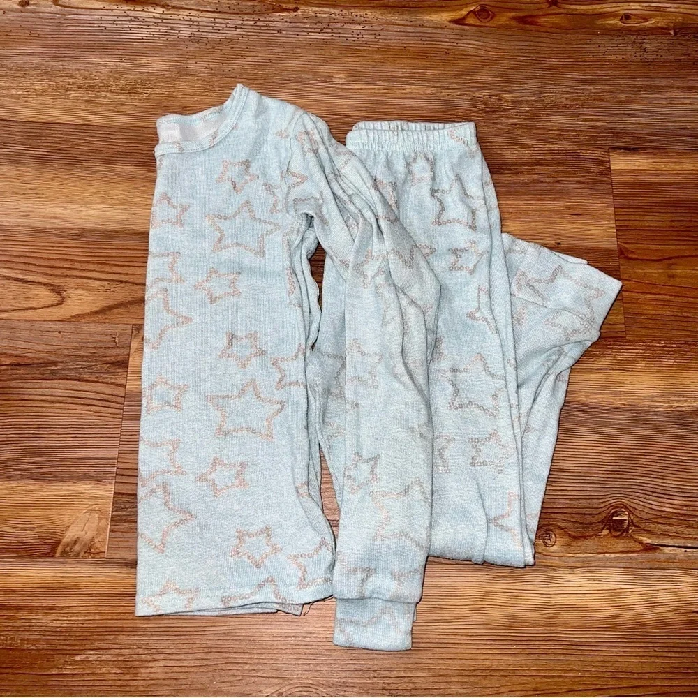 Danskin little girls pajama set size 6, mint green color
